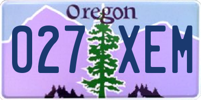 OR license plate 027XEM
