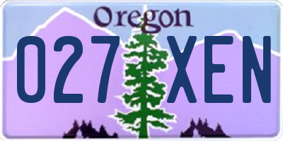 OR license plate 027XEN