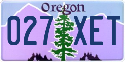 OR license plate 027XET