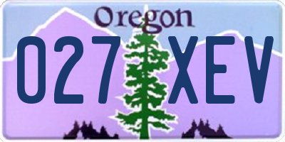 OR license plate 027XEV