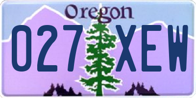 OR license plate 027XEW