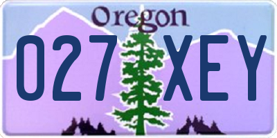 OR license plate 027XEY
