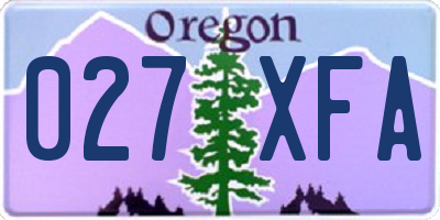 OR license plate 027XFA