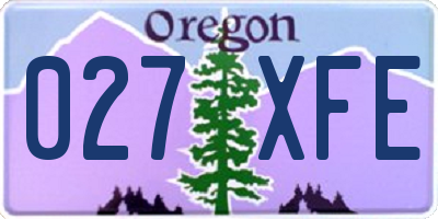 OR license plate 027XFE