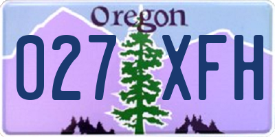 OR license plate 027XFH