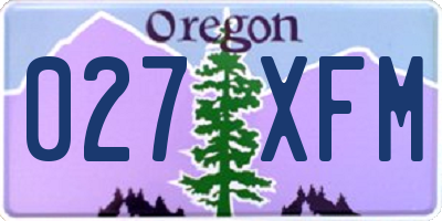 OR license plate 027XFM
