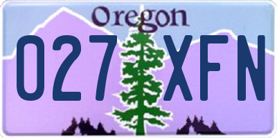 OR license plate 027XFN
