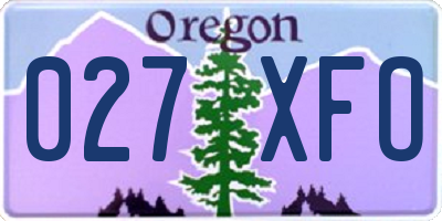 OR license plate 027XFO