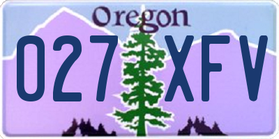 OR license plate 027XFV