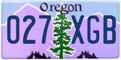 OR license plate 027XGB