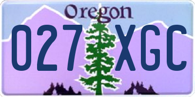 OR license plate 027XGC
