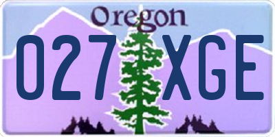 OR license plate 027XGE
