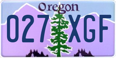 OR license plate 027XGF