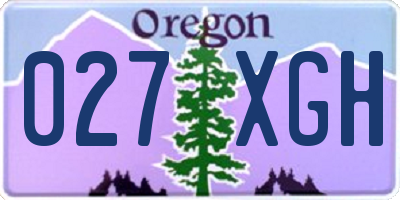 OR license plate 027XGH