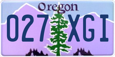 OR license plate 027XGI