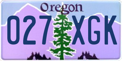 OR license plate 027XGK