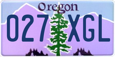 OR license plate 027XGL