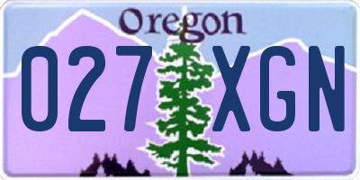 OR license plate 027XGN