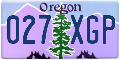OR license plate 027XGP