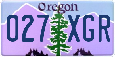 OR license plate 027XGR