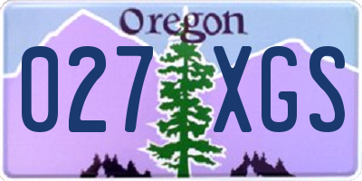 OR license plate 027XGS