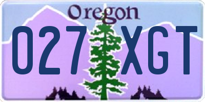 OR license plate 027XGT