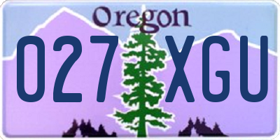 OR license plate 027XGU