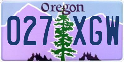 OR license plate 027XGW
