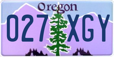 OR license plate 027XGY