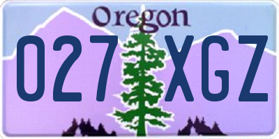 OR license plate 027XGZ