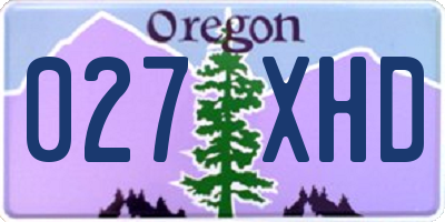OR license plate 027XHD