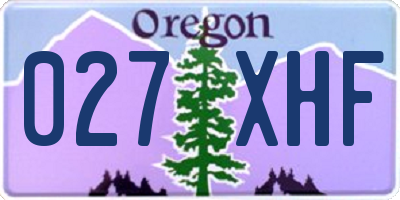 OR license plate 027XHF