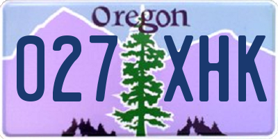OR license plate 027XHK