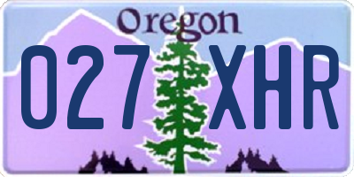 OR license plate 027XHR