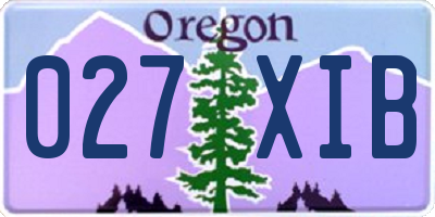OR license plate 027XIB