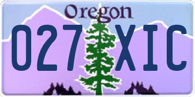 OR license plate 027XIC