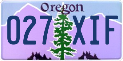 OR license plate 027XIF