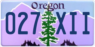 OR license plate 027XII
