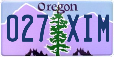 OR license plate 027XIM