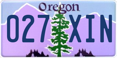 OR license plate 027XIN
