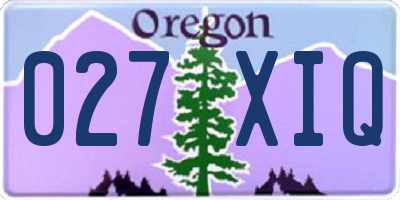 OR license plate 027XIQ