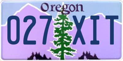 OR license plate 027XIT