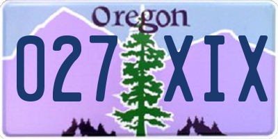 OR license plate 027XIX
