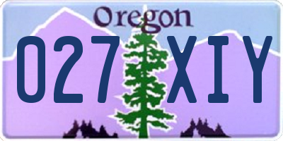 OR license plate 027XIY