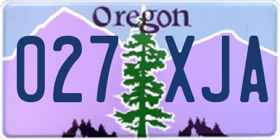 OR license plate 027XJA