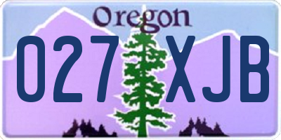 OR license plate 027XJB