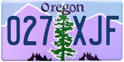 OR license plate 027XJF