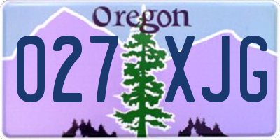 OR license plate 027XJG