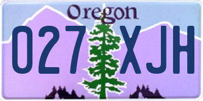 OR license plate 027XJH