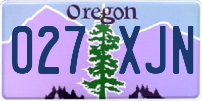OR license plate 027XJN